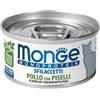 Monge Monoprotein Cibo Umido per Gatti - Pollo con Piselli - 24x80 gr
