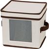 Household Essentials Storage Chest, Natural Canvas with Brown Trim Tan