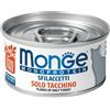 Monge Monoprotein Cibo Umido per Gatti - Solo Tacchino - 24x80 gr