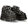 New Rock Tower - M.106-C45, Stivaletto in pelle con piattaforma, Nero , 36 EU