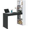 Habitdesign, Scrivania con Ripiano Reversibile, Bianco Artik e Grigio Antracite, Modello Duplo, Dimensioni: 120 cm (larghezza) x 53 cm (profondità) x 144 cm (altezza)