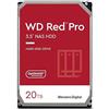 Western Digital WD Red Pro 20TB per NAS Hard Disk interno da 3.5", 7200 RPM Class, SATA 6 GB/s, CMR, Cache da 512 MB, Garanzia 5 anni