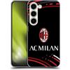Head Case Designs Licenza Ufficiale AC Milan Curvato Modelli Cresta Custodia Cover Dura per Parte Posteriore Compatibile con Samsung Galaxy S23 5G