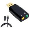 Kinetxiaxia USB 3,5 mm Stereo Jack Audio Adapter, USB to AUX Cable, Computer Peripheral Devices Built-in Chip for Windows Mac Linux PC Laptops Desktops PS4 PS5 Black Headphones
