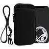kwmobile Custodia Neoprene con Zip per Smartphone XL - 6,7/6,8 - Portacellulare a Tracolla - Porta Cellulare da Collo Universale - nero