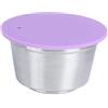 Mumusuki Capsule riutilizzabili in acciaio inossidabile Capsule per caffè ricaricabili Crema Baccelli Tazza adatta per caffettiera (Viola)
