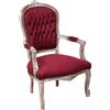 Biscottini Poltrona barocca 102x67x65 cm | Sedie luigi XVI imbottite | Sedia salotto in velluto rosso stile francese | Poltrone stile particolare