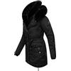 Navahoo Parka invernale caldo da donna con doppio cappuccio in pelliccia sintetica Sweety Deluxe XS-XXL, Nero , M