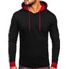 BOLF Uomo Felpa con Cappuccio Maglia Manica Lunga Classica Hoodie Tempo Libero Sport Fitness Outdoor Basic Casual Style 146312 Nero-Bordo L [1A1]