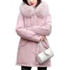 ORANDESIGNE Giacca Donna con Cappuccio Cappotto Caldo Parka Trapuntato con Pelliccia Giubbotto con Zip Casual Giubbotto Parka Invernale Giacca Cappotti Imbottita Giaccone Outdoor A Rosa M