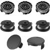 Viilich Bobina di filo per decespugliatore Bosch ART 23 SL/ART 26 SL, bobina di ricambio in nylon (F016800569+F016800385), con 2 pezzi trimmer Spool Cap(F016F04557), bobina di filo di ricambio
