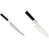 KAI Kershaw Wasabi Black Yanagiba Knife & Wasabi 6716S Coltello Santoku, Acciaio Inossidabile, Nero, 16.5 cm