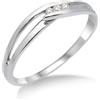 Miore Anello Donna Trilogy Diamanti taglio Brillante ct 0.07 Oro Bianco 9 Kt / 375