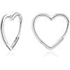 Candyfancy Orecchini a cerchio a forma di cuore, in argento Sterling 925, per donna Huggie, piccoli, 13 mm, 20 mm, 30 mm, Argento sterling