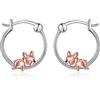 VONALA - Orecchini a cerchio in argento Sterling 925, Bulldog francese/gatto nero, gioielli per donna e ragazza