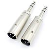 LoongGate XLR 3 pin maschio a 1/4 6,35 millimetri TRS spina maschio adattatore, costruzione in metallo professionale Mic Jack Plug Converter - 2 Pack