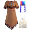 ReliBeauty Costume Indigena Bambina Vestito Carnevale Ragazza con Accessori
