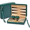 Yellow Mountain Imports Mini Backgammon da Viaggio, Izmir - Pedine magnetiche e tabellone da 23,5 cm in elegante custodia in ecopelle - Classico gioco da tavolo di strategia