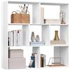 eSituro Libreria Bianca Moderna, Libreria a 7 Cubi a Giorno, Scaffale Autoportante per Libri, Piante in Soggiorno, Camera da Letto, in Legno Truciolare, 100x30x100 cm