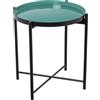 DRW Tavolino ausiliario in Metallo smaltato in Verde e Nero, Medidas: 50x50x52 cm