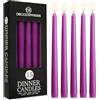 DECO EXPRESS Candele Lunghe Pacco da 6/10/15/50 - Candele 8 Ore Lunga Durata Candele per Candelabro Non profumato (Viola - Pacco da 15)