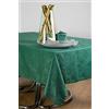 ESSE HOME - Linea Confestyl - Tovaglia - Copritavolo - Rettangolare per 12 persone - Fiandra Jacquard Puro Cotone - Made in Italy - Prodotto Artigianale - IRIS 598 (170x270, Tovaglia Verde scuro)