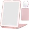 DRERIO Specchio con luci make up,72 LED, 3 Modi di Luce, Intensità Regolabile, Controllo Tattile, Presa USB, Accessorio Ingrandimento Incluso, rosa