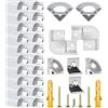 Chesbung 20 Pezzi Led Alluminio Canale per Strisce LED, 1meter / 3.3ft Forma V Led Alluminio Profilo Led Trunking, Profilo LED Striscia Diffusori, Profilo Led In Alluminio Con Copertura Bianca Lattea
