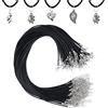 NEBURORA 60 Pezzi Cordoncino per Collana 2mm Cordoncino per Collana Cerato con Fermaglio 20 Pollici Corda per Collana Nera Corda per Collana in Cotone Cerato per Forniture per la Creazione di Gioielli