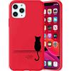 Yoedge Cover Compatibile con Apple iPhone 13 / iPhone 14 6,1, Rosso Silicone Morbido TPU Custodia con Disegni Cute, Ultra Sottile Antiscivolo Antiurto Protezione Case per iPhone 13 - Cat 2