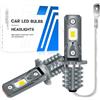 Teguangmei Lampadine H3 LED per Fari Auto, 80W 12-24V H3 LED Lampadine Fendinebbia, 1:1 Mini Dimensioni Sostituzione Luci Alogena e Xenon Conversion Kit, Plug & Play (Giallo)