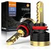 D-Lumina Lampadine LED H8/H9/H11 Canbus,120W 30000LM Kit LED chiave dorata High Lumens Bianco 6500K,IP68 Impermeabile e Sistema di Raffreddamento Avanzato,2 Confezione
