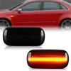 OZ-LAMPE Frecce Laterale a LED per Audi A3 S3 8P A4 S4 RS4 B6 B7 B8 A6 S6 RS6 C5 C7 A8 D3 TT 8J Roadster, Indicatori di Direzione Laterale a LED Canbus, Nero 2 Pezzi