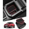 WEIPIN Compatibile con VW T*Roc 2018-20221 2022 2023 2024 2025 Console Centrale, Vano portaoggetti bracciolo T*Roc organizer multifunzione Accessori (rosso)
