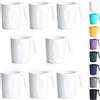 Berglander Set di tazze da caffè in plastica bianca di 8 x 450ml, bicchieri con manici, tazza d'acqua riutilizzabile, facile da trasportare, ideale per casa, giardino, picnic, campeggio