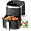 Fabuletta Friggitrice ad aria calda 4L, 9 in 1, friggitrice ad aria calda max 230 ℃, touch screen digitale a LED AirFryer, tecnologia Air e rimozione del grasso, preriscaldamento, modalità shake