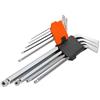 WOKIN Chiave a brugola esagonale a 1 punta a sfera, extra lunga, 1,5, 2, 2,5, 3, 4, 5, 6, 8, 10 mm, in acciaio Crv 207609, arancione/argento - Set di 9 pezzi