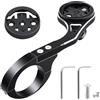 RISVOWO Supporto per Garmin e Bryton, Sostegno Manubrio da 31,8 Mm Con Guarnizione Antiscivolo, in Acciaio Inox, Compatibile Con Gopro/Luci Bici (Nero)