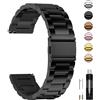 Fullmosa Cinturino 18mm per Orologio e Smartwatch, Cinturini in Acciaio Inossidabile, Compatible con Garmin Vivoactive 4S, Fossil gen 5, Withings Steel HR 36mm, Huawei Watch 1st, Nero