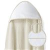 Interbaby Neonato Accappatoio con Cappuccio 1x1 m · PUNTO DE CRUZ LISO beige con BAVAGLINO · 100% COTONE · Asciugamani per bambini