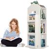 uyoyous Libreria girevole a 3 livelli, scaffale per libri per bambini, girevole a 360°, organizzatore per bambini, visualizzazione a pavimento, scaffale per stanza, bianco (37 x 16 x 16 cm), DEW10