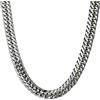 JewelryWe Collana da uomo a catena cubana grossa hip hop punk in acciaio inox lucido Miami cubano catena gioielli regalo per papà festa del papà compleanno