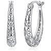 JewelryPalace Orecchini Vintage Donna Cerchio Grande in Argento 925 con Perno, Scavati Piercing a Cerchio, Rotondi Secondo Buco Set Gioielli