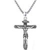 ZIPPICE Collana con croce di Gesù in argento sterling 925 Amuleto Catena cristiana Gioielli da uomo e da donna