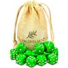 Waldfelsen 6, 12, 20, 30 o 50 dadi di alta qualità, dimensioni standard 16 mm, dadi acrilici, dadi da gioco, 6 lati, set di accessori da gioco con sacchetto di stoffa (verde erba, 12 pezzi)