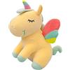 SNOWOLF Peluche a forma di unicorno, con ali arcobaleno e ali kawaii, per bambini, 25 cm, colore: bianco (25CM/9.8Inch, yellow)