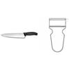 Victorinox Coltello da cucina Swiss Classic, materiale sintetico, nero & REX - Pelapatate per verdure, manico in alluminio, lama in acciaio inossidabile