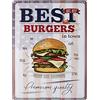 Dodino Targa metallo BURGER 30x40cm accessori decorativi per la casa, barbecue, giardino, bar, cucina, Targa per Barbeque, Retro decorazion Vintage