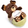 NICI cane di peluche marrone 12 cm, che dorme nella cesta - Peluche da coccolare e amare - Prodotto in modo sostenibile con materiali riciclati - 49748