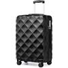 British Traveller Valigia Media Trolley 64CM Valigie Rigida ABS+PC con Rotelle Girevoli e TSA Lucchetto (24pollici, Nero)